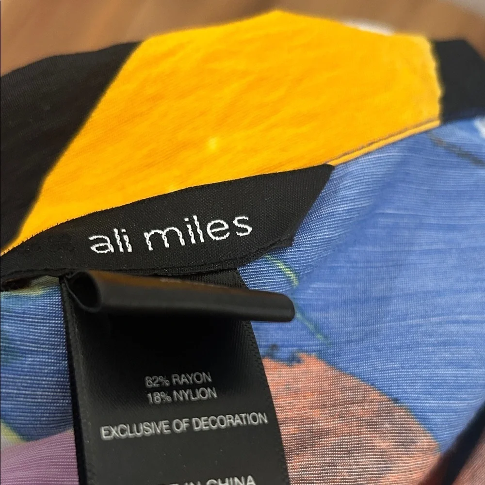 Ali Miles Multicolor Abstract Button Down Shirt NWT - Picture 11 of 11